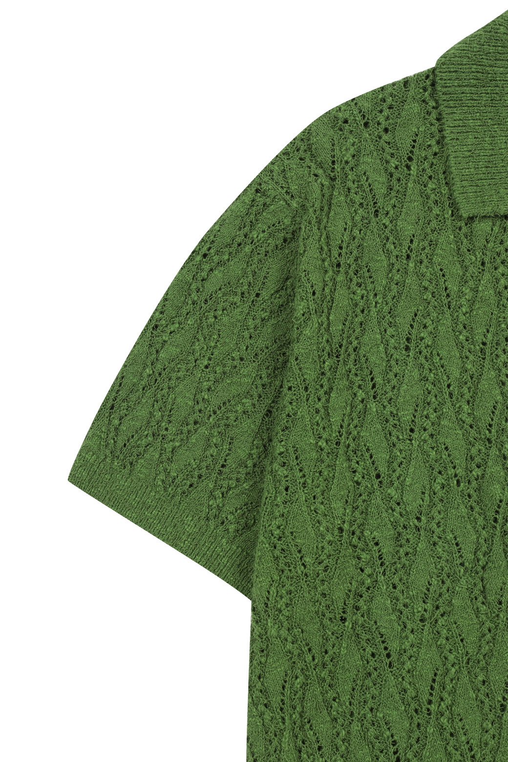 AMOUPRE - 가디건 - Short Sleeve Cardigan (Green)