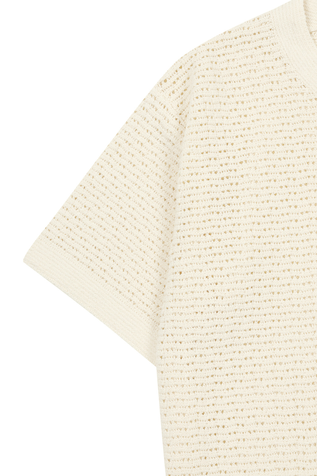 AMOUPRE - 스웨터 - Crew Neck Short Sleeve (Ivory)