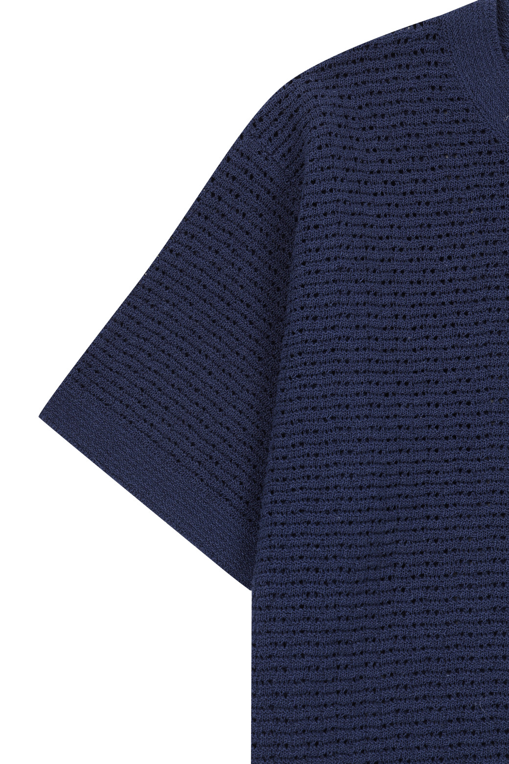 AMOUPRE - 스웨터 - Crew Neck Short Sleeve (Navy)