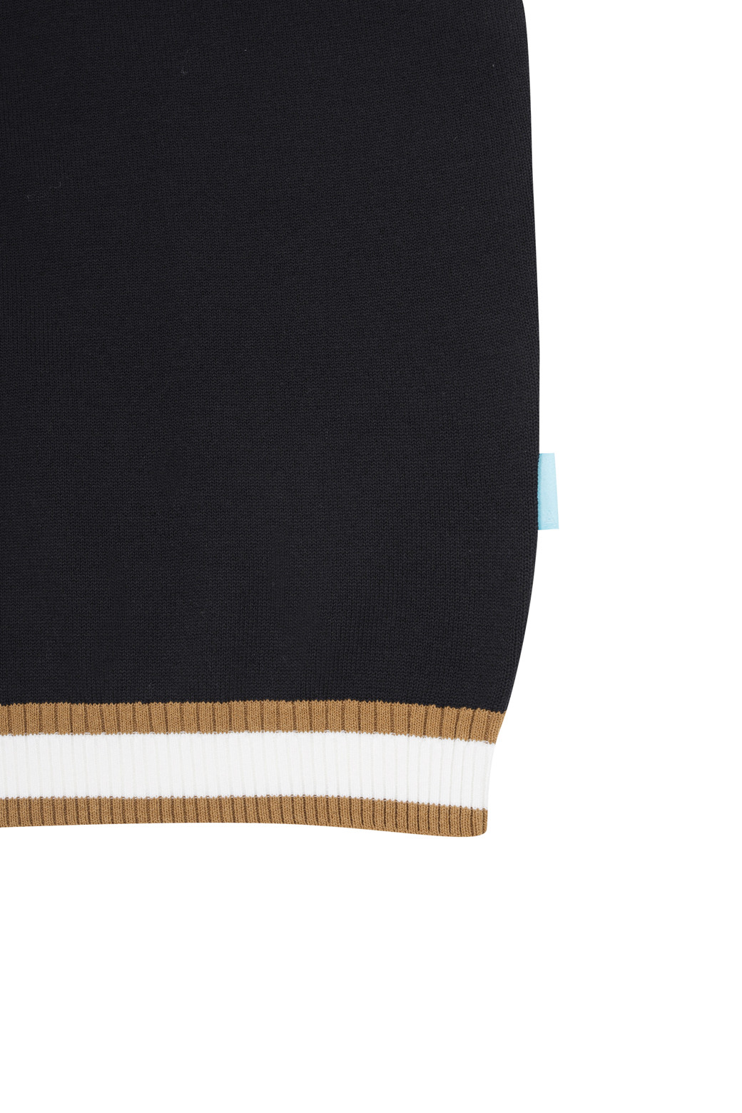 AMOUPRE - 스웨터 - Polo Knit Short Sleeve (Black)