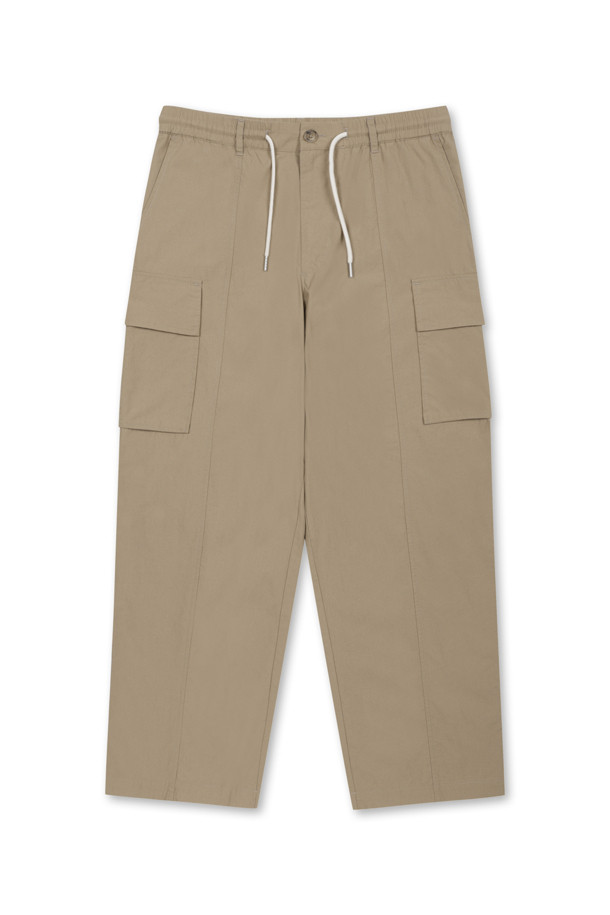 AMOUPRE - 캐주얼팬츠 - Straight Cargo Pants (Beige)