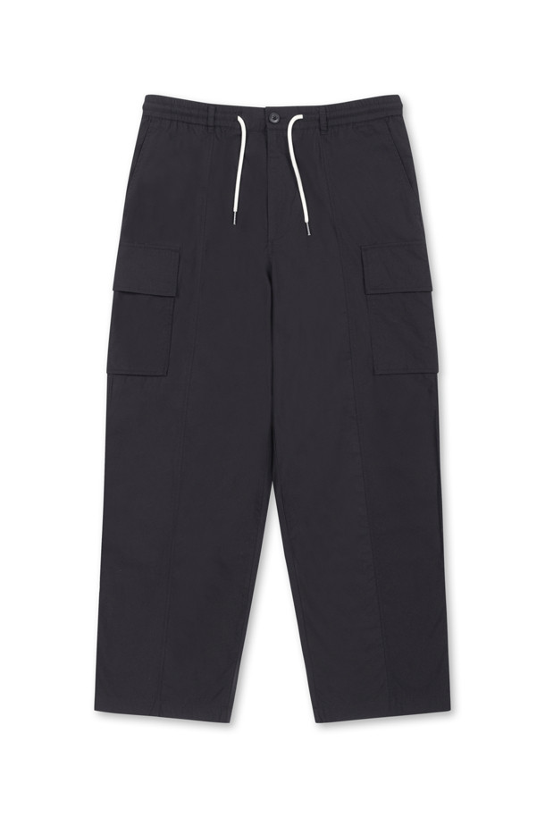 AMOUPRE - 캐주얼팬츠 - Straight Cargo Pants (Black)