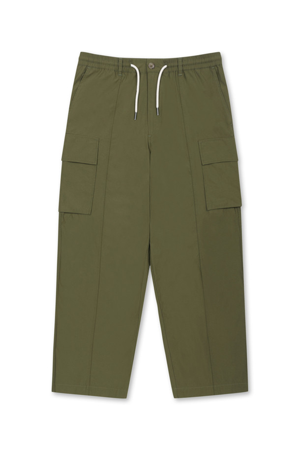 AMOUPRE - 캐주얼팬츠 - Straight Cargo Pants (Khaki)