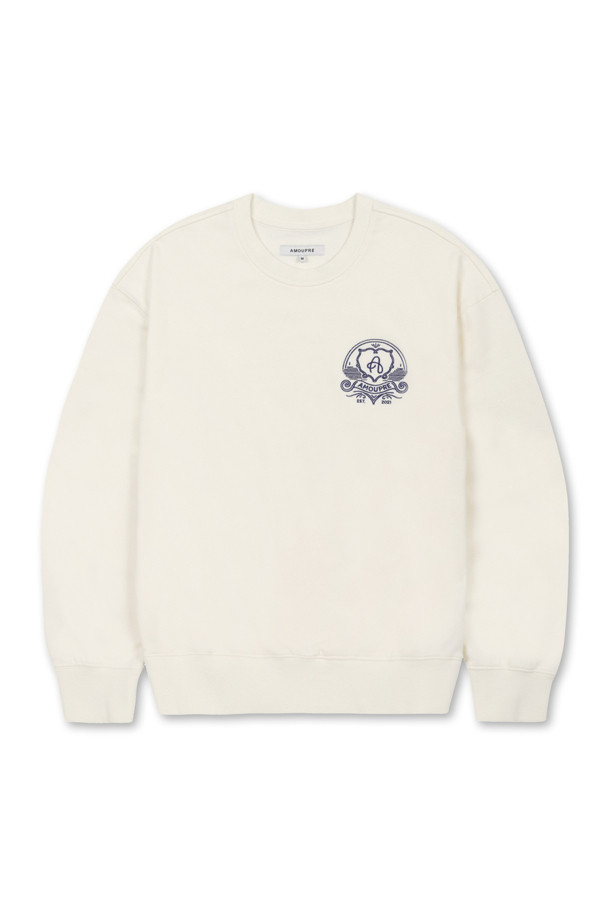 AMOUPRE - 스웨트셔츠 - Volume Symbol Sweatshirt (Ivory)