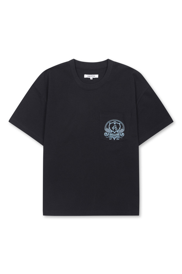 AMOUPRE - 반팔티셔츠 - One Pocket symbol T-shirt (Black)