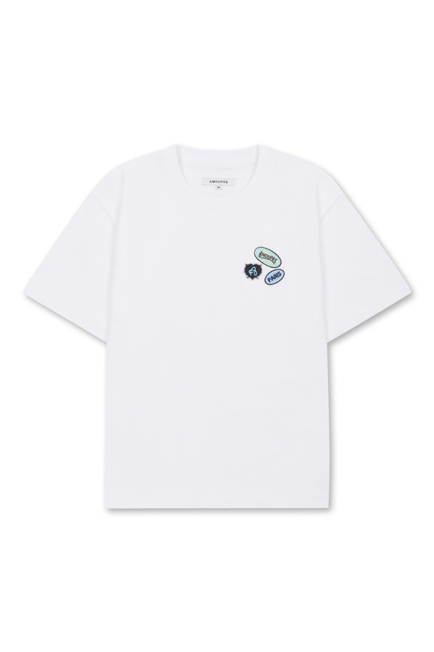 AMOUPRE - 반팔티셔츠 - Triple Wappen T-shirt (White)