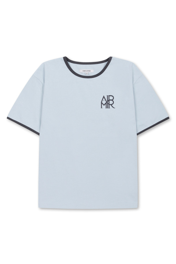 AMOUPRE - 긴팔티셔츠 - AMPR Monogram Ringer T-shirt (Light Blue)