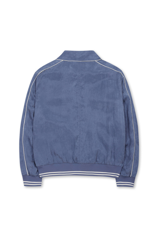 AMOUPRE - 블루종/점퍼 - Piping Teddy Jacket (Blue)