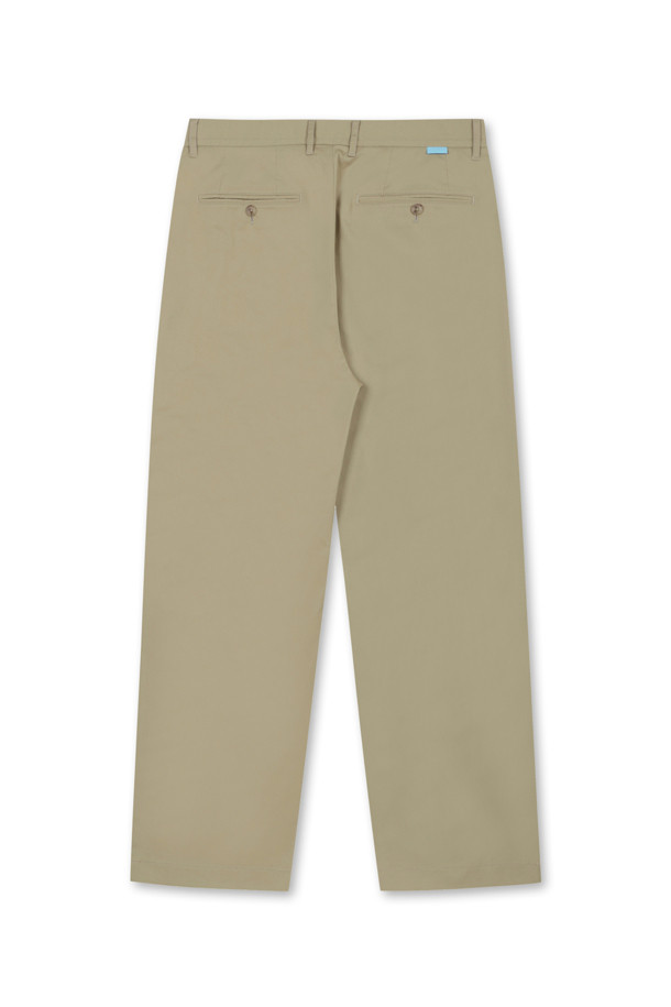 AMOUPRE - 캐주얼팬츠 - Relaxed Tapered 3-Tuck Pants (Beige)