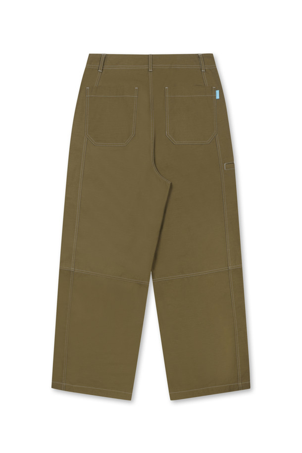 AMOUPRE - 캐주얼팬츠 - Wide Panel Pants (Khaki)