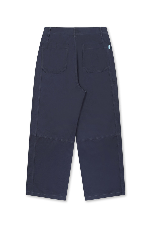 AMOUPRE - 캐주얼팬츠 - Wide Panel Pants (Navy)