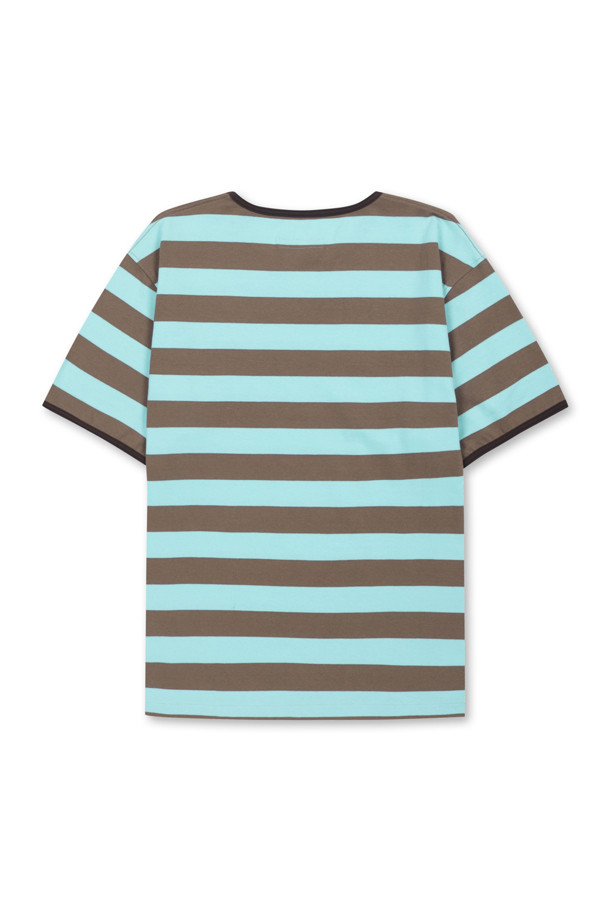 AMOUPRE - 긴팔티셔츠 - AMPR Monogram Stripe Ringer T-shirt (Mint)