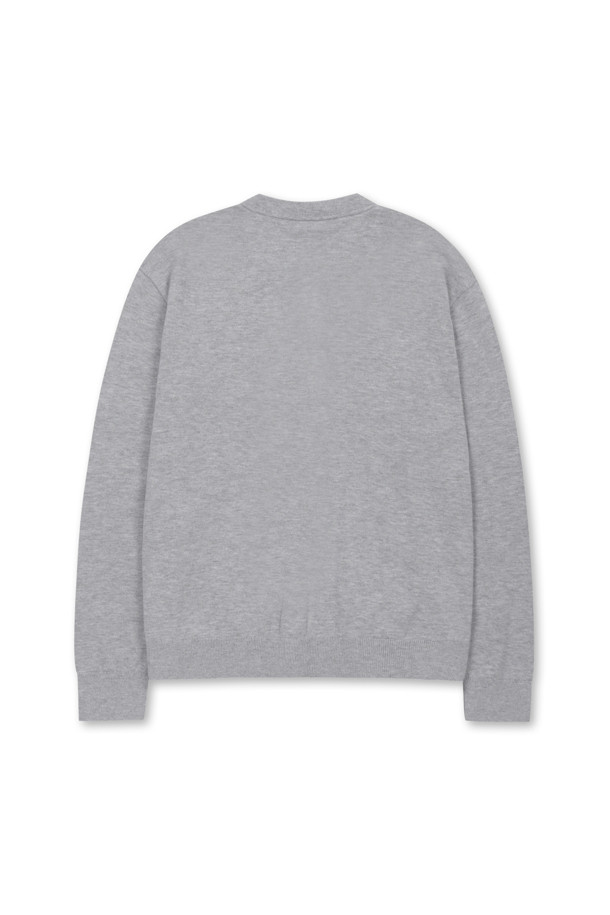 AMOUPRE - 가디건 - Crew Neck Cardigan (Gray)