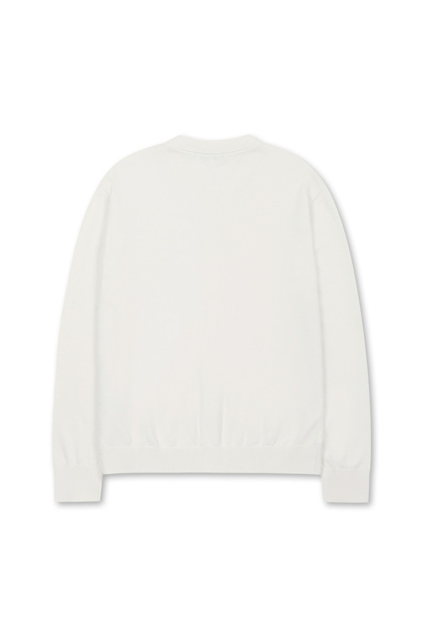 AMOUPRE - 가디건 - Crew Neck Cardigan (Ivory)