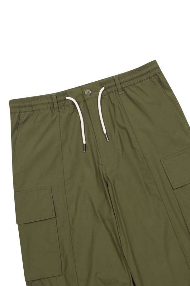 AMOUPRE - 캐주얼팬츠 - Straight Cargo Pants (Khaki)