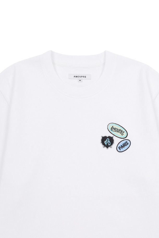 AMOUPRE - 반팔티셔츠 - Triple Wappen T-shirt (White)