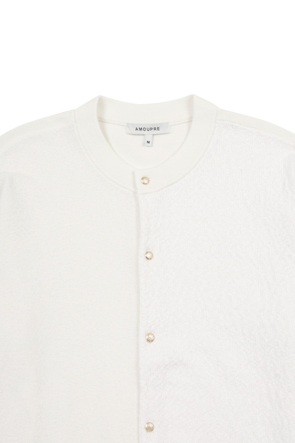 AMOUPRE - 가디건 - Crew Neck Cardigan (Ivory)