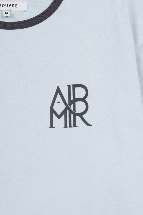 AMOUPRE - 긴팔티셔츠 - AMPR Monogram Ringer T-shirt (Light Blue)