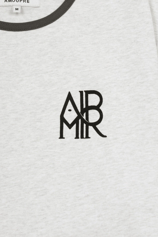 AMOUPRE - 긴팔티셔츠 - AMPR Monogram Ringer T-shirt (Ivory)