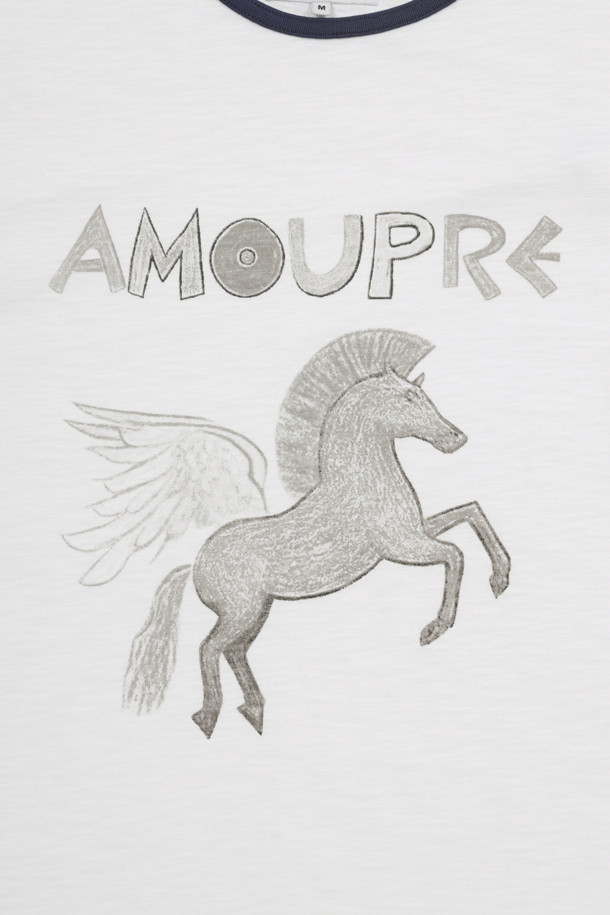 AMOUPRE - 반팔티셔츠 - Divine Grace' Artwork Ringer T-shirt (White)