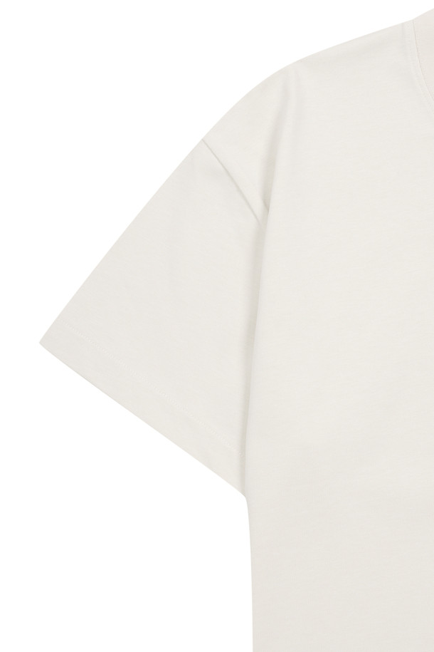 AMOUPRE - 반팔티셔츠 - One Pocket symbol T-shirt (Ivory)