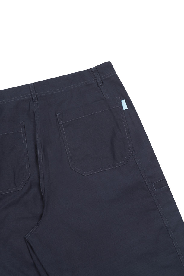 AMOUPRE - 캐주얼팬츠 - Wide Panel Pants (Navy)