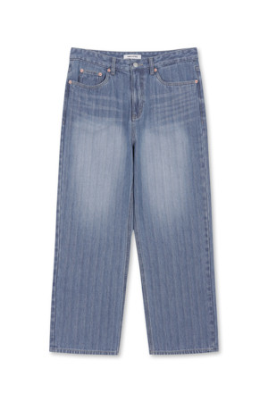 Textured Straight Denim (Blue)