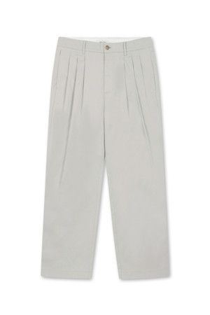 Relaxed Tapered 3-Tuck Pants (Ivory)