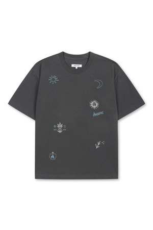 Embroidered Short Sleeve T-shirt (Dark Gray)