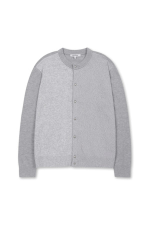 Crew Neck Cardigan (Gray)