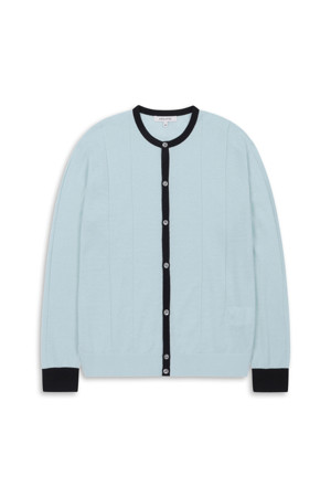 Crew Neck Light Cardigan (Light Blue)