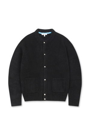 Crew Neck Cardigan (Black)