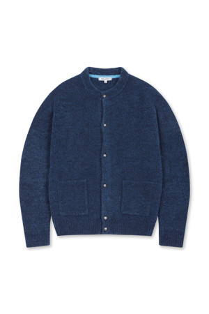 Crew Neck Cardigan (Blue)