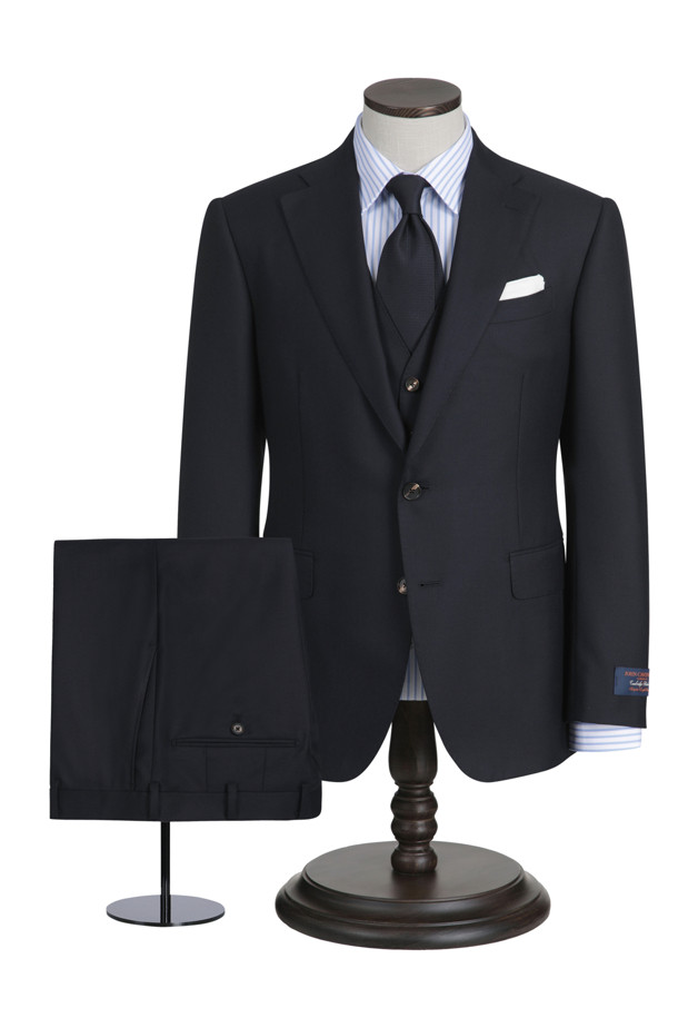 CAMBRIDGE MEMBERS - 수트 - 카벤디쉬 울 서지솔리드 슬림 수트 (Navy)