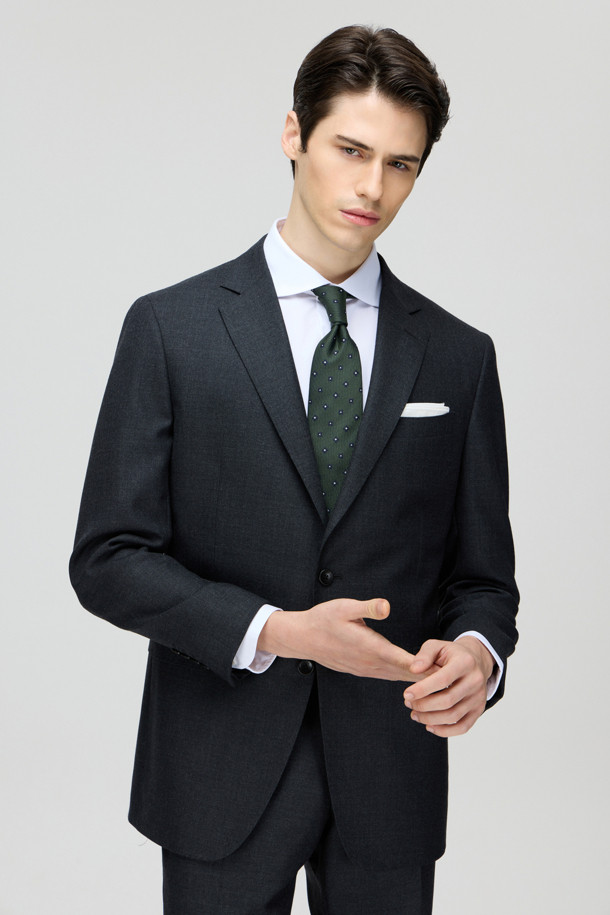 CAMBRIDGE MEMBERS - 수트 - 울 마이크로 솔리드 수트 (Gray)