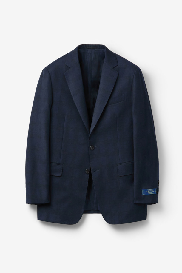 CAMBRIDGE MEMBERS - 수트 - 국내 울 밀드 쉐도우체크 수트 자켓 (Navy)
