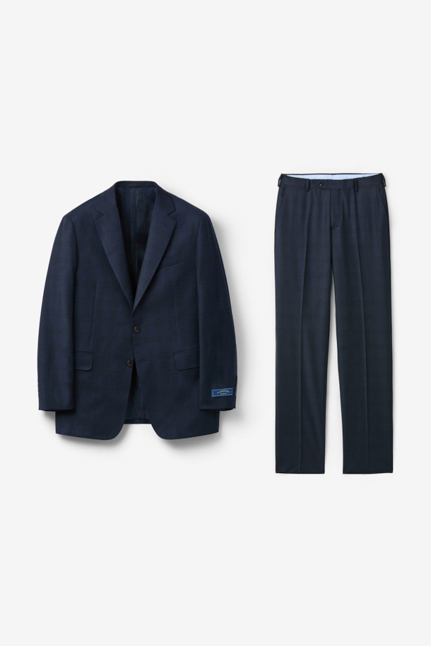 CAMBRIDGE MEMBERS - 수트 - 국내 울 밀드 쉐도우체크 수트 자켓 (Navy)