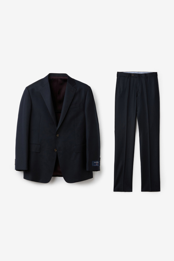 CAMBRIDGE MEMBERS - 수트 - 제냐 울 서지 솔리드 수트 (Navy)