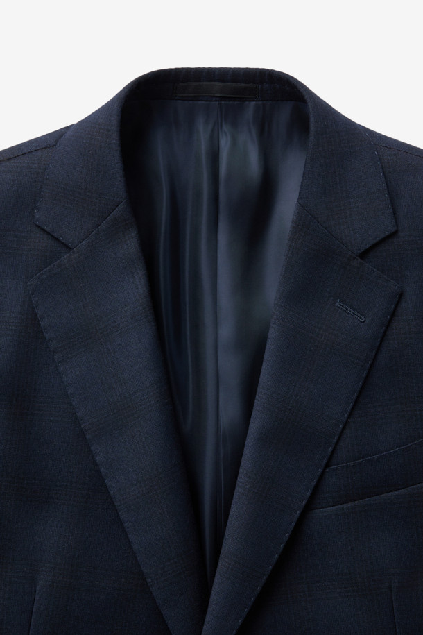 CAMBRIDGE MEMBERS - 수트 - 국내 울 밀드 쉐도우체크 수트 자켓 (Navy)