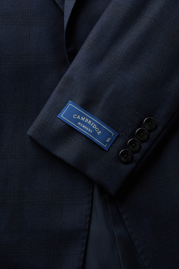 CAMBRIDGE MEMBERS - 수트 - 국내 울 밀드 쉐도우체크 수트 자켓 (Navy)