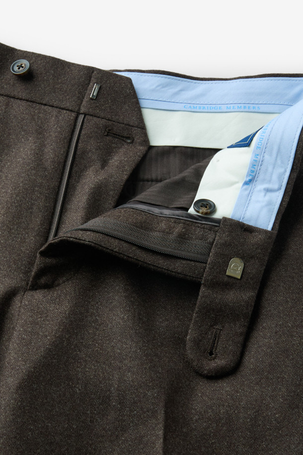 CAMBRIDGE MEMBERS - 수트 - 델피노 울 멜란지 솔리드 수트 (Brown)