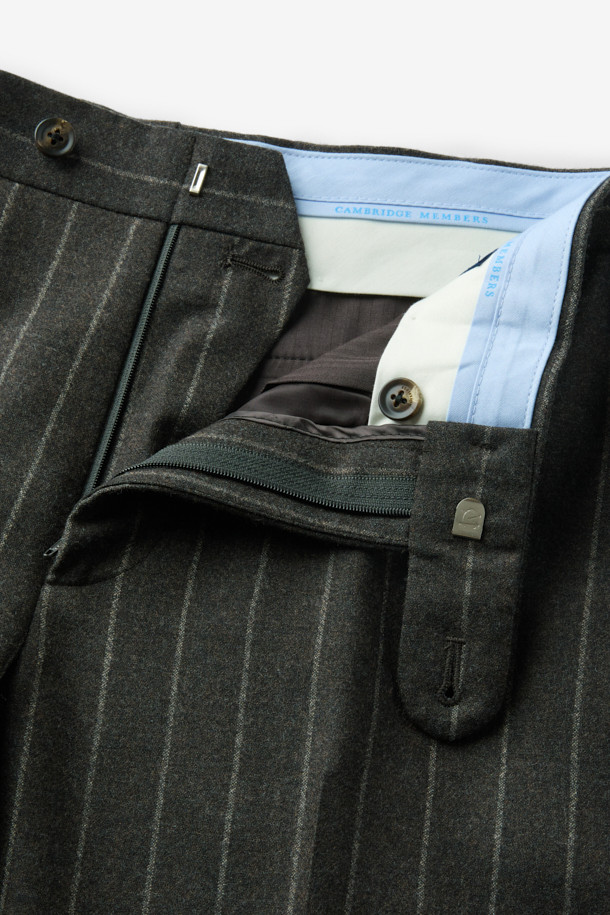 CAMBRIDGE MEMBERS - 수트 - 드라고 울 밀드 스트라이프 더블 수트 (Brown)