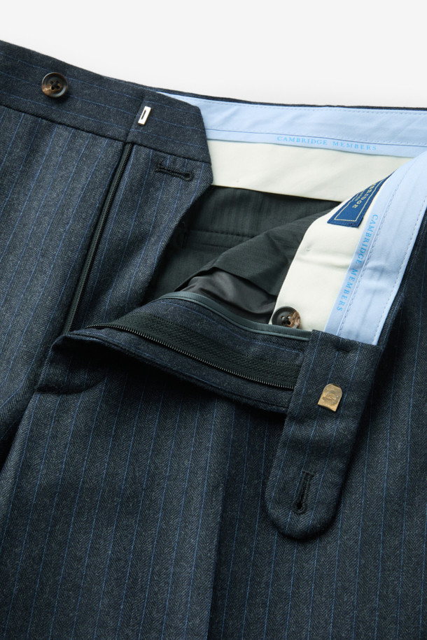 CAMBRIDGE MEMBERS - 수트 - 존포스터 울 헤링본 스트라이프 수트 (Blue)