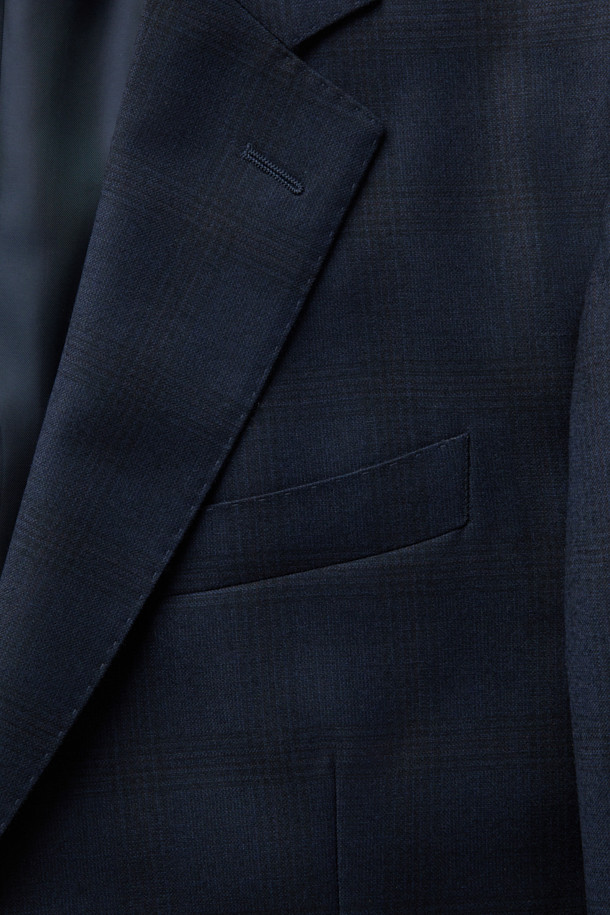 CAMBRIDGE MEMBERS - 수트 - 국내 울 밀드 쉐도우체크 수트 자켓 (Navy)