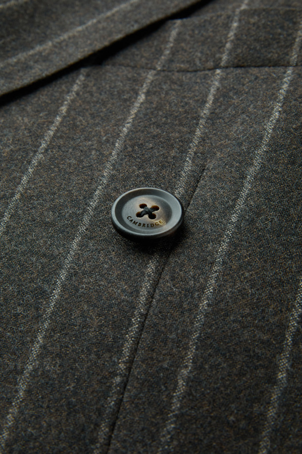 CAMBRIDGE MEMBERS - 수트 - 드라고 울 밀드 스트라이프 더블 수트 (Brown)