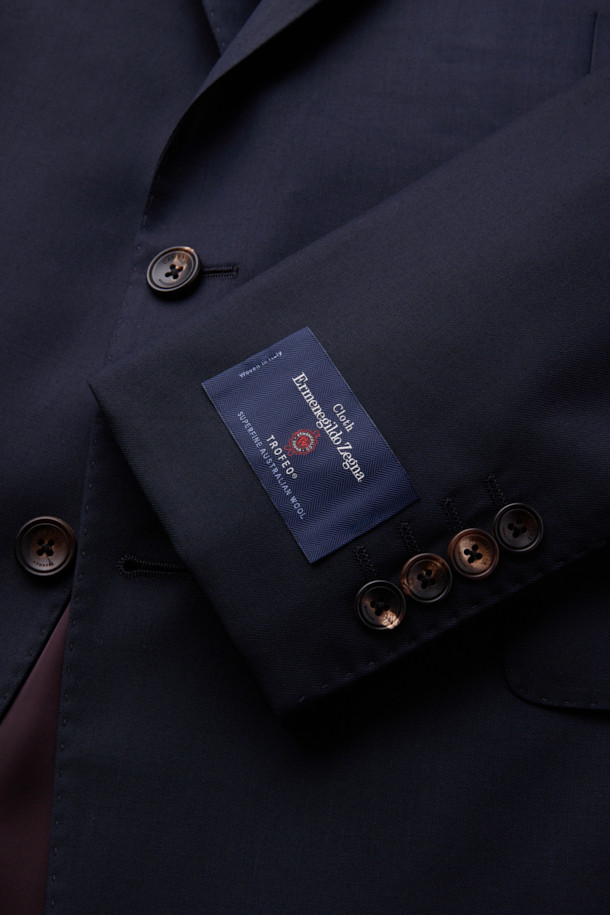 CAMBRIDGE MEMBERS - 수트 - 제냐 울 서지 솔리드 수트 (Navy)