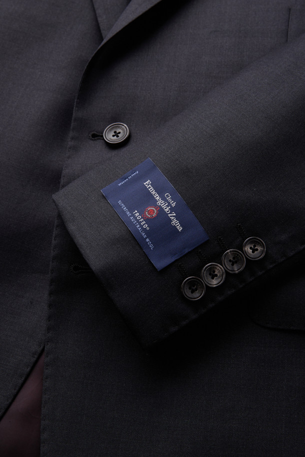 CAMBRIDGE MEMBERS - 수트 - 제냐 울 서지 솔리드 수트 (Gray)