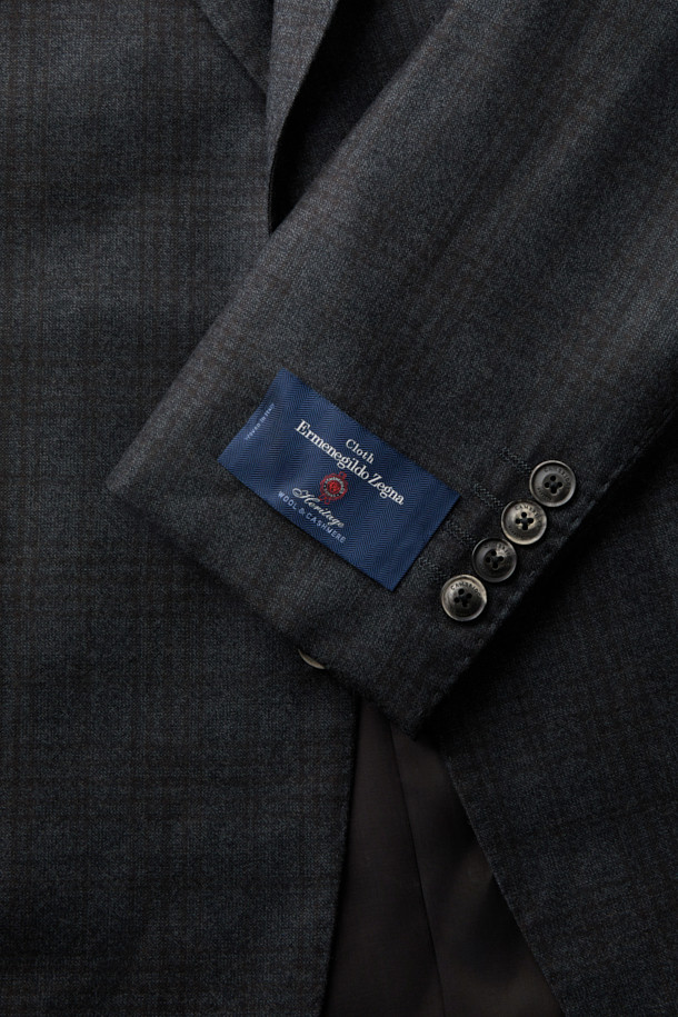 CAMBRIDGE MEMBERS - 수트 - 제냐 울캐시 브라운데코 글렌체크 수트 (Gray)