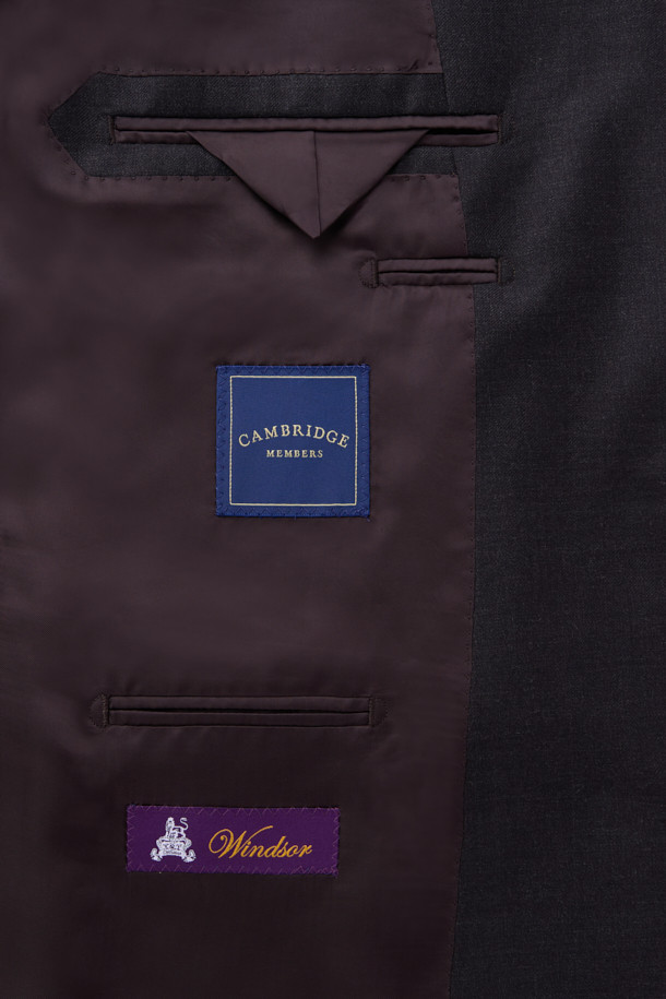 CAMBRIDGE MEMBERS - 수트 - 카벤디쉬 울캐시 서지 솔리드 수트 (Dark Gray)