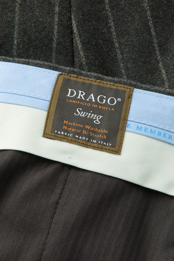 CAMBRIDGE MEMBERS - 수트 - 드라고 울 밀드 스트라이프 더블 수트 (Brown)